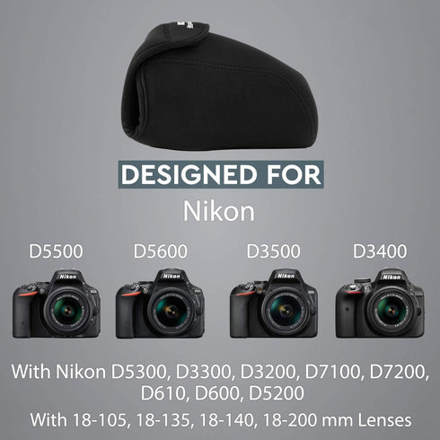 MegaGear MG091 Ultra Light Neoprene Camera Case for Nikon D3500, D5600, D3400, D5500, D7200, D3300, D5300, D610, D7100,