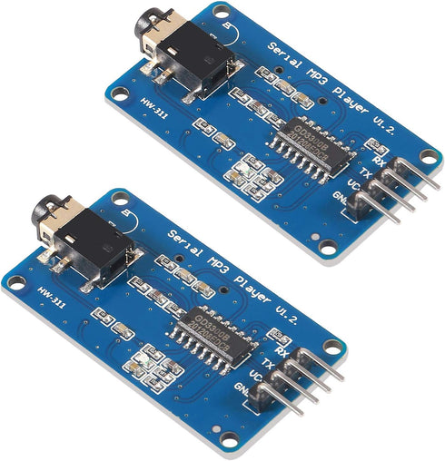 DORHEA 2Pcs YX5300 UART Control Serial MP3 Music Player Module Voice Serial