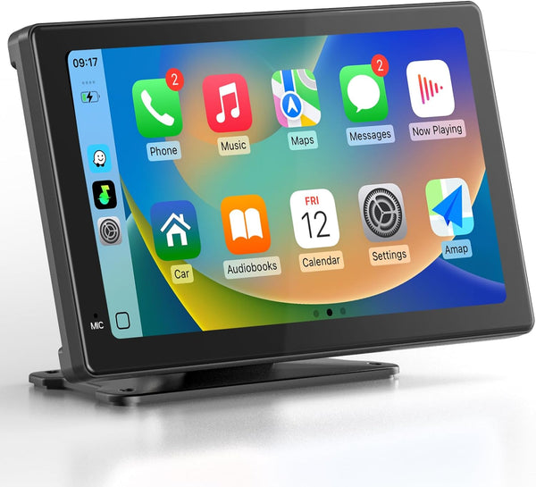 Haudio 7" Wireless CarPlay & Android Auto Screen for Car, Portable Car Stereo