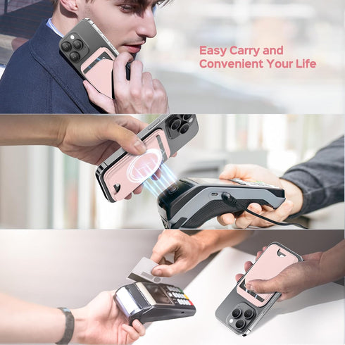 QYQBOON 17/16/15/14/13/12 13/12 Mag-Safe Wallet for Women Strongest Magnetic Lightweight Phone Wallet Stand Adjustable