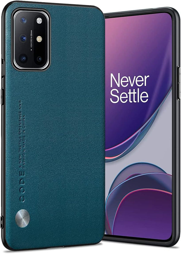 Soft TPU Artificial Leather Case for OnePlus 8T 5G, Ultra-Light Camera Protection, Teal