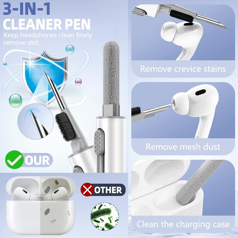 Inesore Clear Case for AirPods Pro 2nd Generation with Safety Lock, Magsafe One Click Open Function, Blue