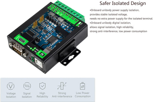 USB to RS232/485/422/TTL Converter with FT232RNL Chip, Industrial Isolated USB Adapter for Multi Devices
