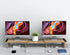 Zimilar Large Oak Dual Monitor Stand Riser with Adjustable Length and Angle, Wood Monitor Stand for 2 Monitors with