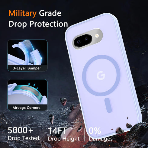 LATVIN 9a 1 Phone Cover for Google Pixel Case | with Screen Protector, Compatible with MagSafe, Magnetic, Military