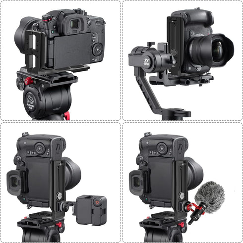 DSLR Camera L Bracket, Vertical Horizontal Switching Tripod Quick Release Plate for Canon, Nikon, Sony, DJI Osmo, Zhiyun