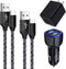 Fast Charger USB Wall Plug & Car Adapter for Samsung Galaxy S24 S23 S22+ S22 Ultra, with 3FT & 6FT Type C Cable.