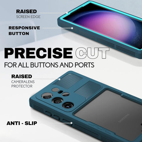 BEASTEK Galaxy S23 Ultra Waterproof Case, SRE Series Shockproof IP68 Underwater Case with Built-in Screen Protector