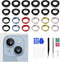 6 Sets for iPhone 14 Blue Back Camera Lens Cover Replacement for iPhone 14 Plus Purple Yellow Midnight Starlight Red Rear Camera Lens Metal Frame with Fix Tool Repair Kit Tweezers