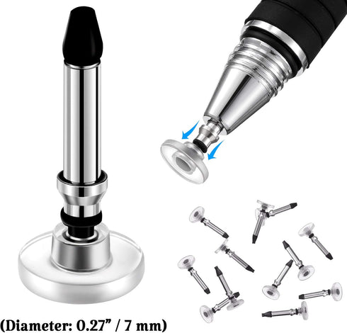 12 Pieces Stylus Pen Tips Replacement Tips Precision Round Shape Replaceable Stylus Universal Stylus Pen Disc Tips for Touch Screen Devices Daily Using Supplies