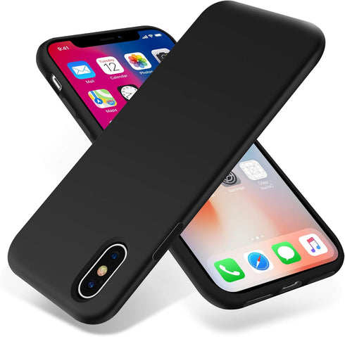 OTOFLY Premium Soft Silicone Bumper Case for iPhone X, Full-Body Protective, Black
