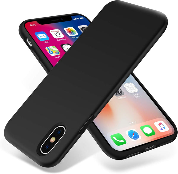 OTOFLY Premium Soft Silicone Bumper Case for iPhone X, Full-Body Protective, Black