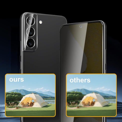 3 Pack Privacy Screen Protector for Samsung Galaxy S22 5G with 3 Pack Camera Lens Protector, Anti Spy Tempered Glass