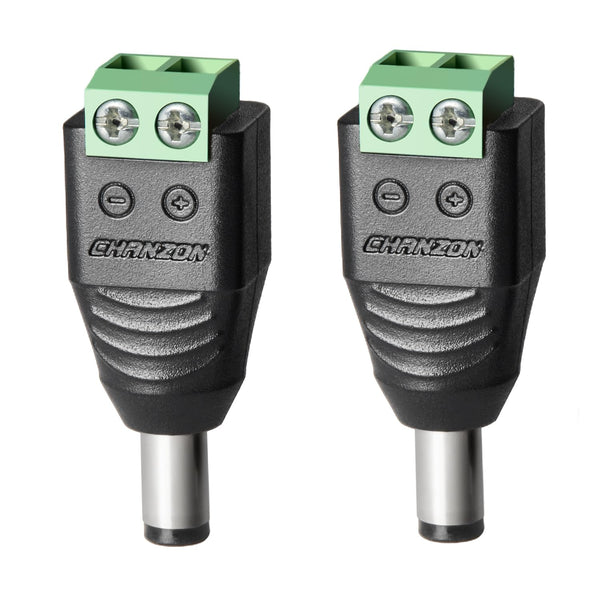 CHANZON Male 10 Pcs 12V 5.5 mm x 2.1 mm DC Power Jack Connector, 24V Barrel Plug for CCTV Security Camera