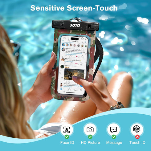 JOTO Universal Waterproof Phone Pouch, Cellphone Dry Bag Case for iPhone 14 13 12 11 Pro Max Mini, Galaxy S21 S20 S10