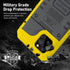 Beasyjoy Waterproof Case for iPhone 12 Pro Max, Heavy Duty Metal Case with Built-in Screen Protector, 6.7 Inch (Yellow)