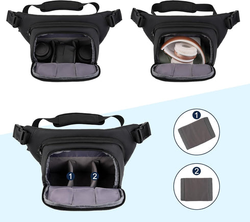 MOSISO Camera Bag, Camera Sling Bag for Photographers, Double Layers Camera Shoulder Bags for DSLR/SLR/Mirrorless