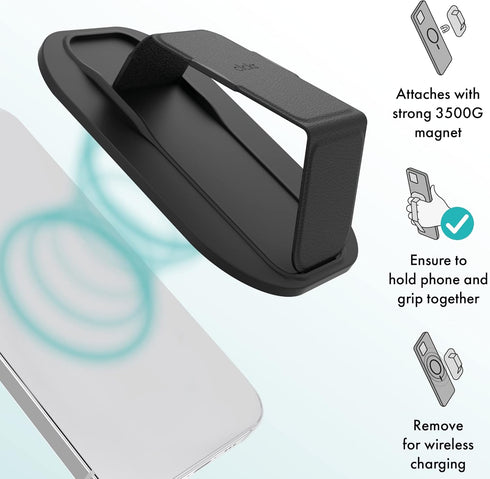 CLCKR Phone Holder & Grip for MagSafe, Adjustable Magnetic Stand & Finger Holder for iPhone 15, 14, 13, 12 Models – Blue