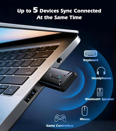 KAIY 5.3 11/10/8.1 USB Bluetooth Adapter for PC, Long Range Bluetooth Dongle Receiver for Desktop & Laptop, Plug & Play