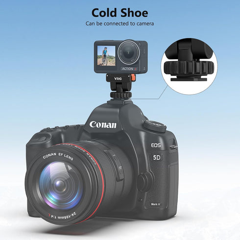 VRIG Express 5Pro, 180 1/4" 360,Action4,Action3 VRIG Cold Shoe Action Camera Magnetic Quick Mount Holder for DJI OSMO
