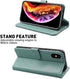 MONASAY Flip Folio Wallet Case for iPhone X/Xs, 5.8", Mint - Leather, RFID Blocking, Credit Card Holder & Glass Screen