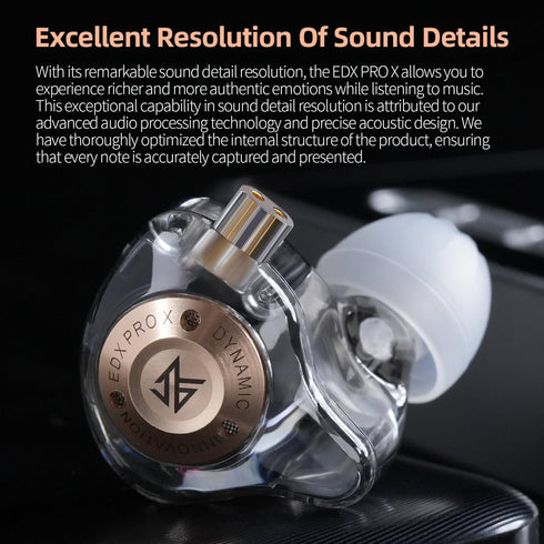 KZ EDX PRO X HiFi Earbuds, Sports Dynamic in-ear Headphone, 0.75 Pin Cable, Powerful Bass for Audiophiles (Gray,