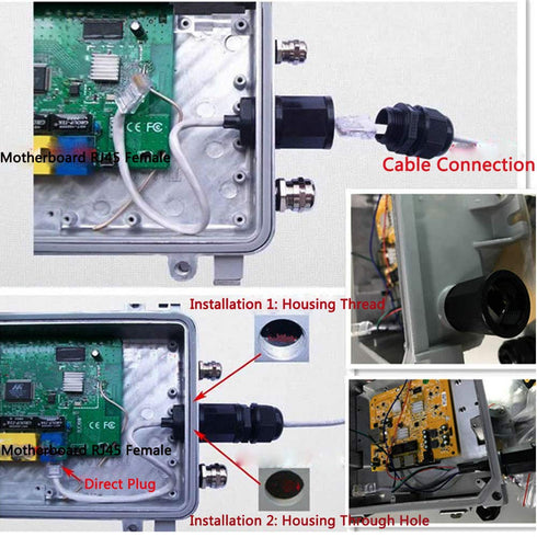 5PCS M20 RJ45 Waterproof Cat5 8P8C Connector, IP67 Ethernet LAN Cable Connector for Outdoor LAN Coupler Adapter