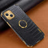 Guppy Luxury Crocodile Cover Case for iPhone 15 Plus, 360 Degree Rotation Stand, Slim Leather Snake Lizard Skin