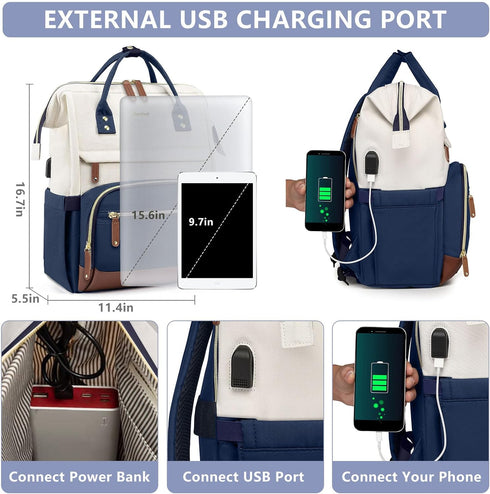 Backpack 15.6 Inch BackPacks Pack Daypack Focdod Laptop for Womem Work Bags: Travel Durable Back With USB Charging Port