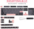 MOLGRIA Keycaps 136 Set Night Sakura - Custom PBT Cherry Profile Key Caps for Full Sized Keyboard, Keycap Puller
