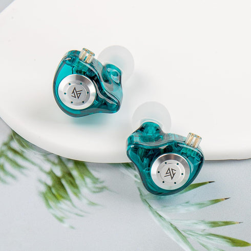 keephifi KZ EDX Pro in Ear Monitors, KZ Headphones IEM Earphones with Dual DD HiFi Stereo Sound, Wired, Cyan