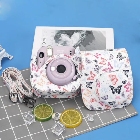Frankmate Protective Case for Fujifilm Instax Mini 12, 11, 9 Instant Film Camera with Adjustable Strap