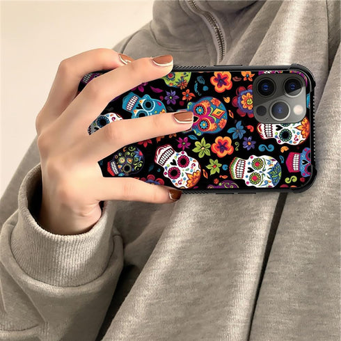TnXee Sugar Skull Case for iPhone 12/12 Pro - Shockproof, Anti-Scratch Design for Men & Women. Compatible & Stylish!