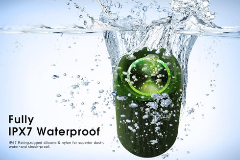 EDUPLINK Bluetooth Speaker, Portable Waterproof IPX7 Speaker, TWS Pairing Stereo, Long Playtime for Home & Travel, Green