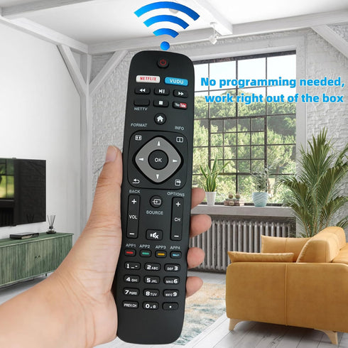 NH500UP Remote for Philips TV Models 50PFL5601/F7, 65PFL5602/F7, 55PFL5602/F7, 50PFL5602/F7, 43PFL5602/F7