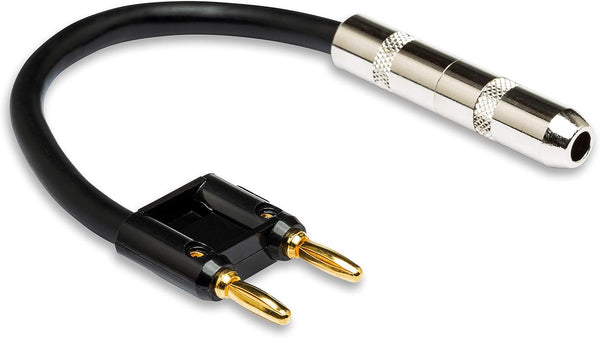 Hosa BNP-116 Black 1/4" TS to Dual Banana Speaker Adaptor, 6 Inch by HOSA