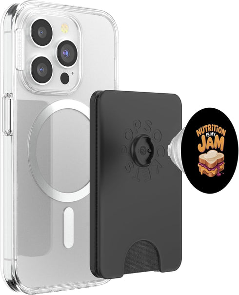 Happy Spread Studio Nutrition is My Jam Cute Breakfast Pun PopSockets PopWallet for MagSafe