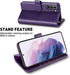 MONASAY Purple Wallet Case for Galaxy S21+ Plus 5G, 6.7" - RFID Blocking, Flip Folio, Credit Card Holder, Screen