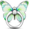 Green Metal Butterfly Cell Phone Ring Holder, Finger Kickstand Back Stand Hand Grip Compatible with Smartphone, Tablet,