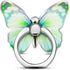 Green Metal Butterfly Cell Phone Ring Holder, Finger Kickstand Back Stand Hand Grip Compatible with Smartphone, Tablet,