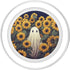 Cute Halloween Floral Garden PopSockets PopGrip for MagSafe Vintage Ghost Sunflower Pattern