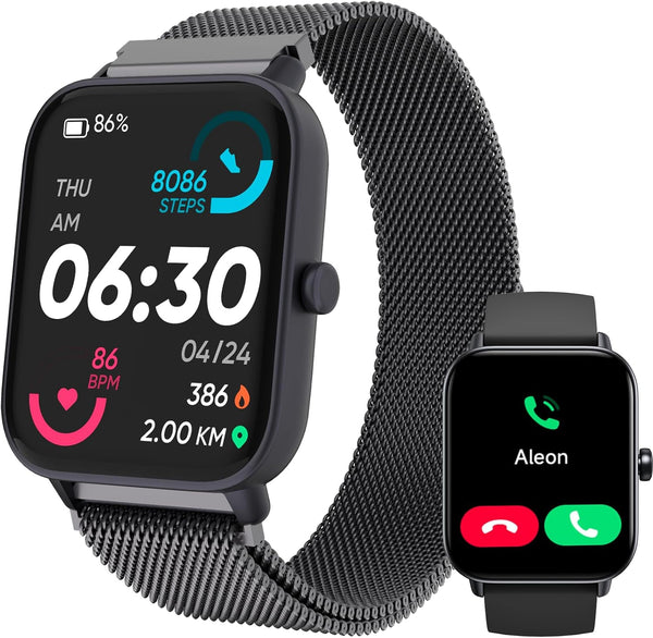 Smart Watch for Women Men, Alexa Built-in, 1.8" Fitness Tracker with Heart Rate/Sleep Tracker, IP68 Waterproof