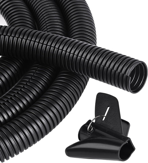 CrocSee 10ft Flame Retardant Split Wire Loom Tubing, 1 inch, Flexible Wire Covers, Black