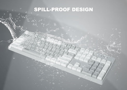 Wireless Keyboard and Mouse Combo with Wrist Rest, 2.4G Full-Sized Keyboard and Mouse, Dual-System for Computer/Laptop