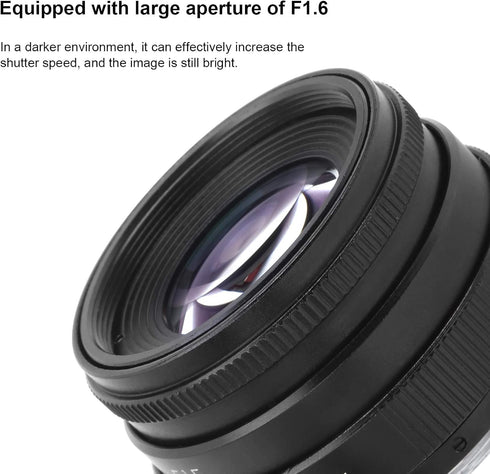 Large Aperture Lens, 35mm F1.6 C Mount, Aluminum Alloy Optical Glass, Manual Fixed Focus Portrait Camera Lens Accessory