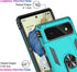 IKAZZ Google Pixel 6 Case, Military Grade Shockproof Heavy Duty Protection with Magnetic Kickstand, Turquoise