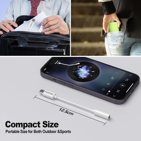 USB-C to 3.5 mm Headphone Jack Adapter, Type C Aux Audio Adapter Compatible with iPhone 15 and Other USB C Devices