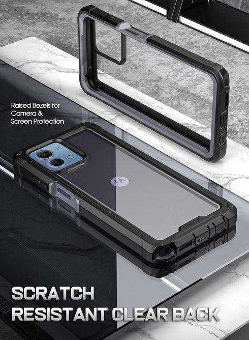 Poetic Guardian Case for Motorola Moto G Stylus 4G 2023, 6.5", Black/Clear, Full-Body, 20 FT Drop Tested, Shockproof.