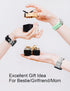 JR.DM 13 Pieces Silver Watch Band Charms - Decorative Rings Loops & Classic Clasp for Apple Watch Accessories