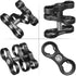 MINIFOCUS 4PCS 1'' Aluminum Ball Clamp Mount for Underwater Diving Light Arms System, 360° Clip Adapter Bracket